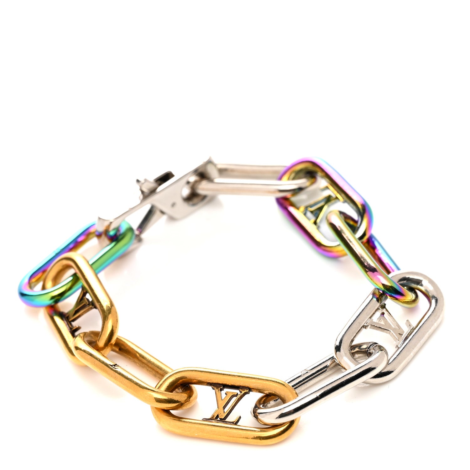 Louis Vuitton Metal Signature Chain Bracelet Rainbow 1 of 5
