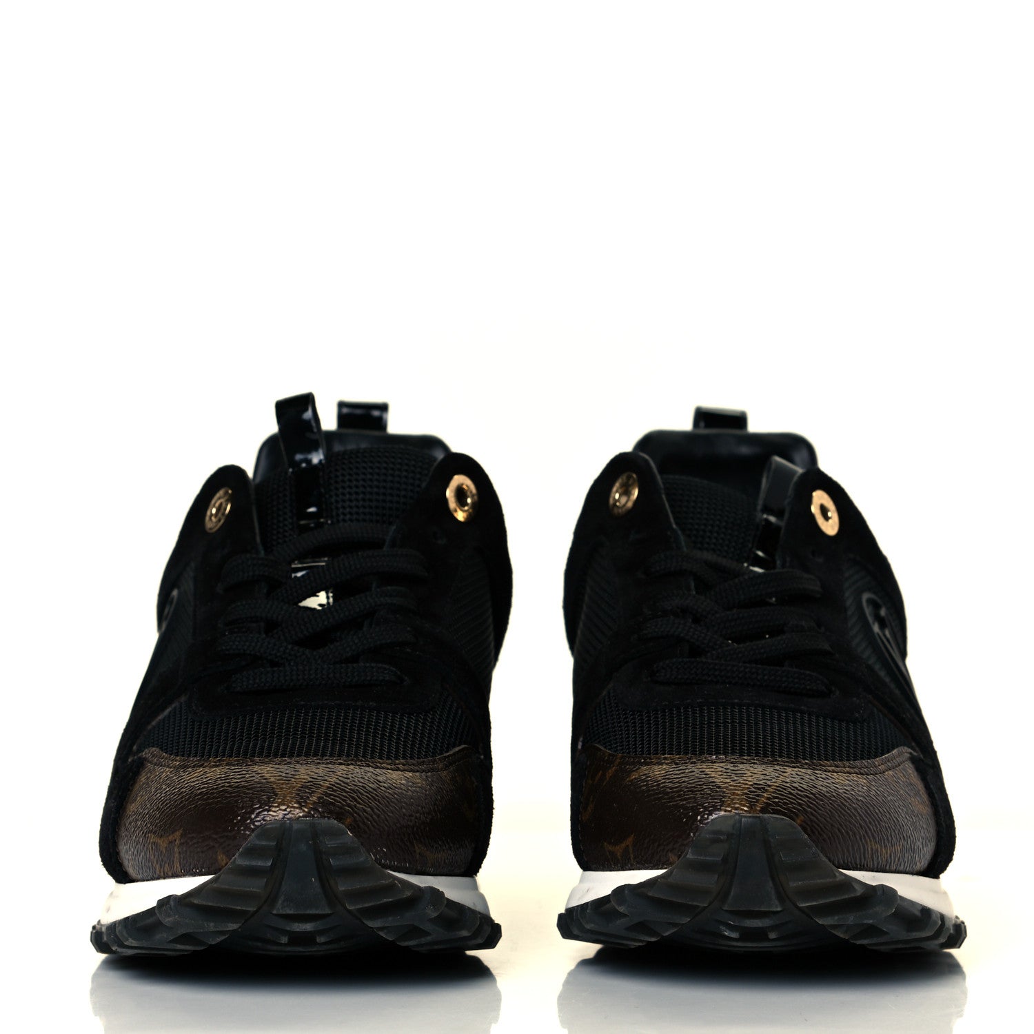 Louis Vuitton Suede Monogram Run Away Sneakers 38.5 Black 3 of 8