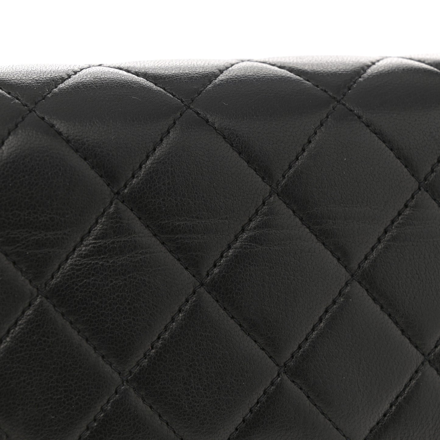 Lambskin Quilted Medium Rectangular Kelly Flap Bag Black