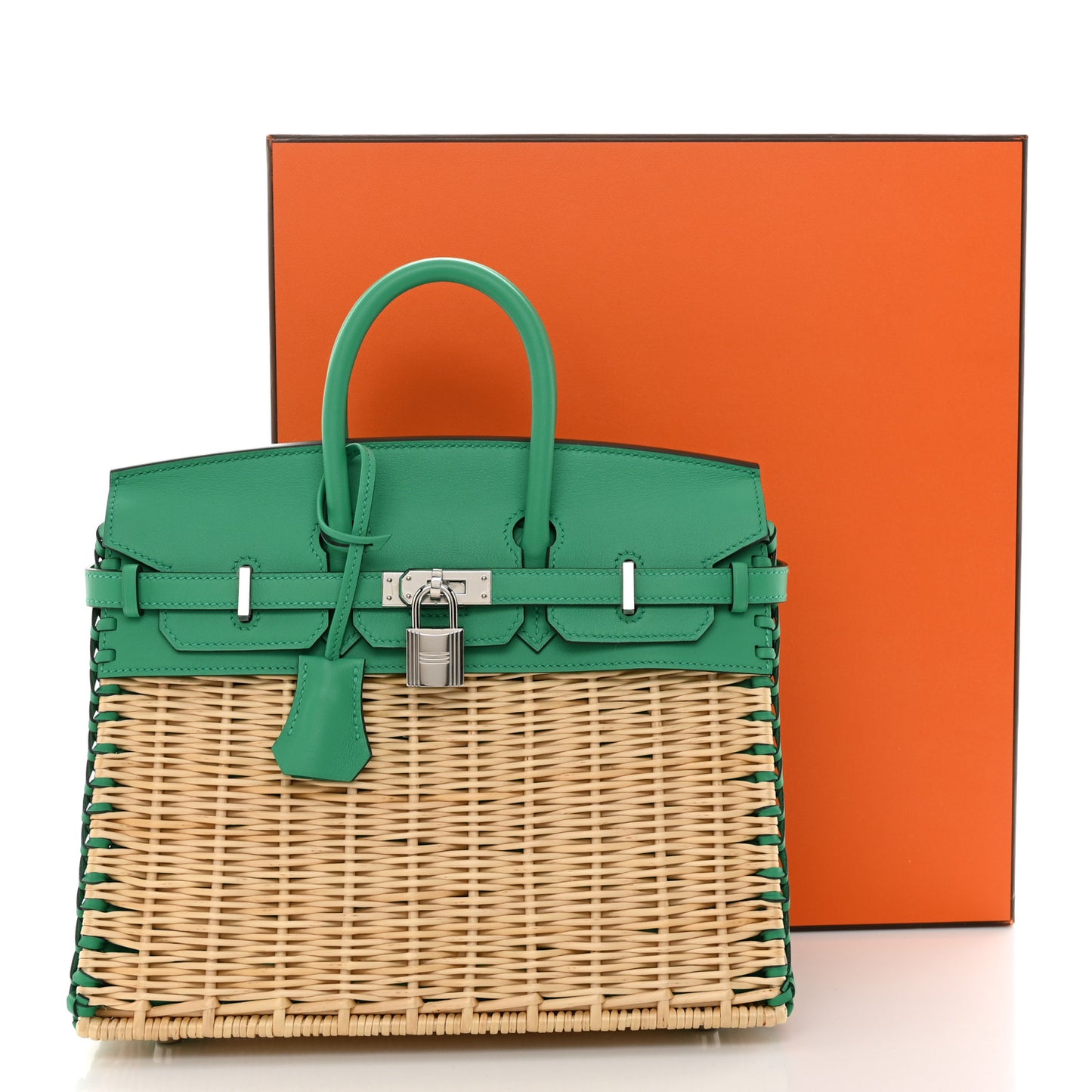 Wicker Swift Picnic Birkin 25 Naturel Menthe