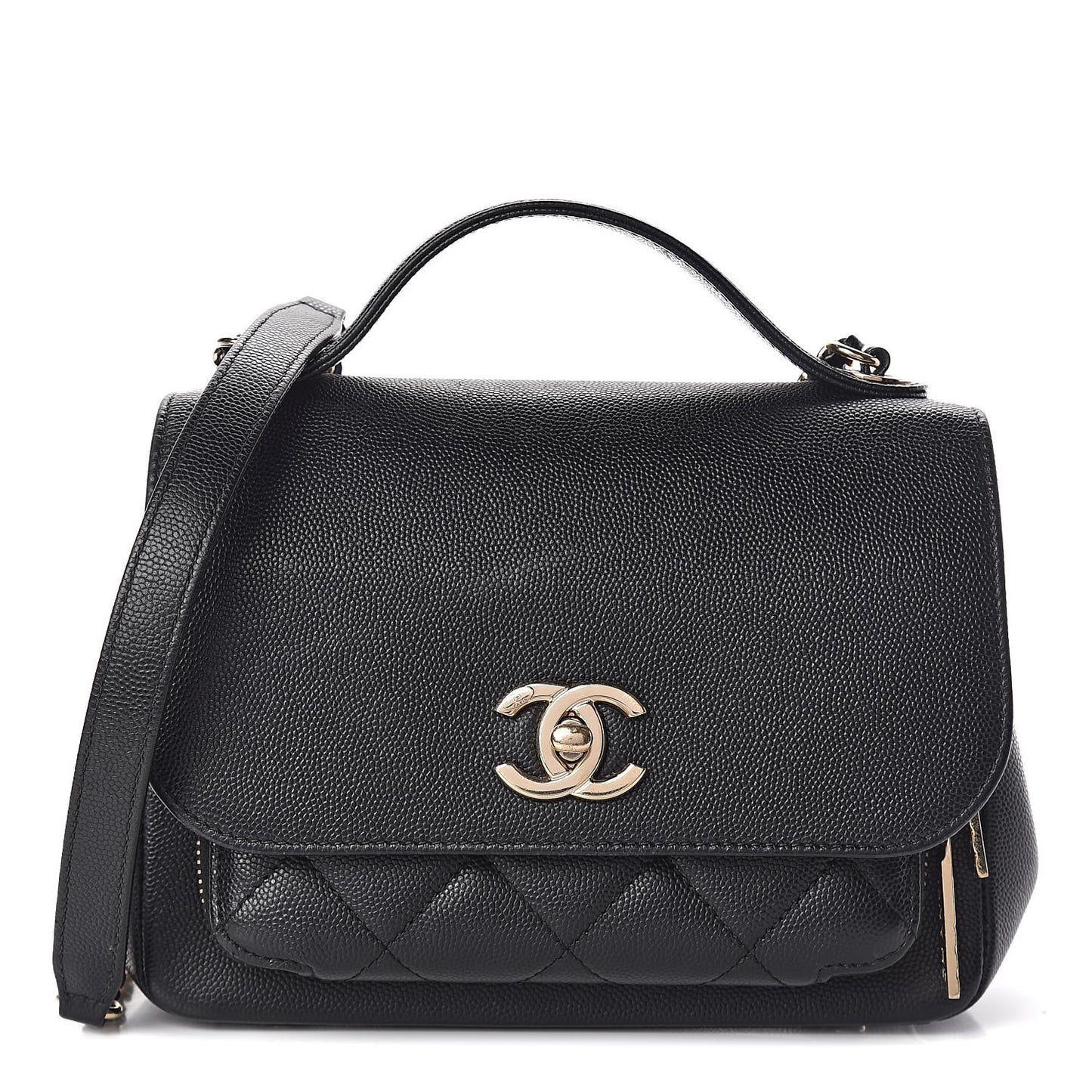 Caviar Quilted Small Business Affinity Flap Black