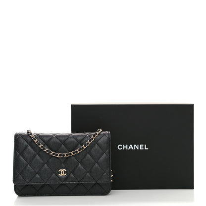 Chanel Iridescent Caviar Quilted Wallet On Chain WOC Black 11 of 11
