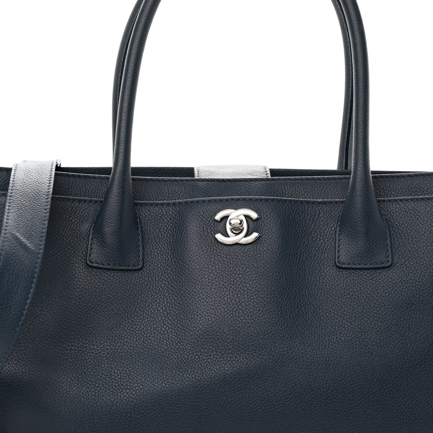 Calfskin Cerf Executive Shopper Tote Blue