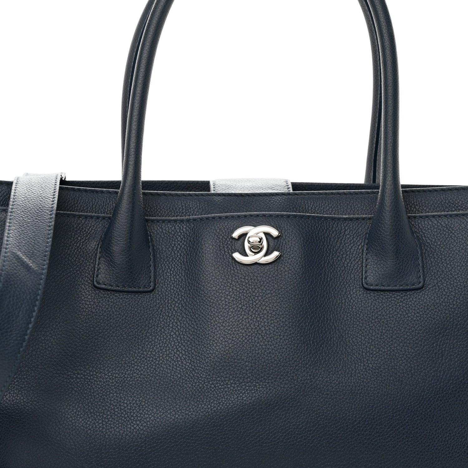 Chanel Calfskin Cerf Executive Shopper Tote Blue 8 of 17