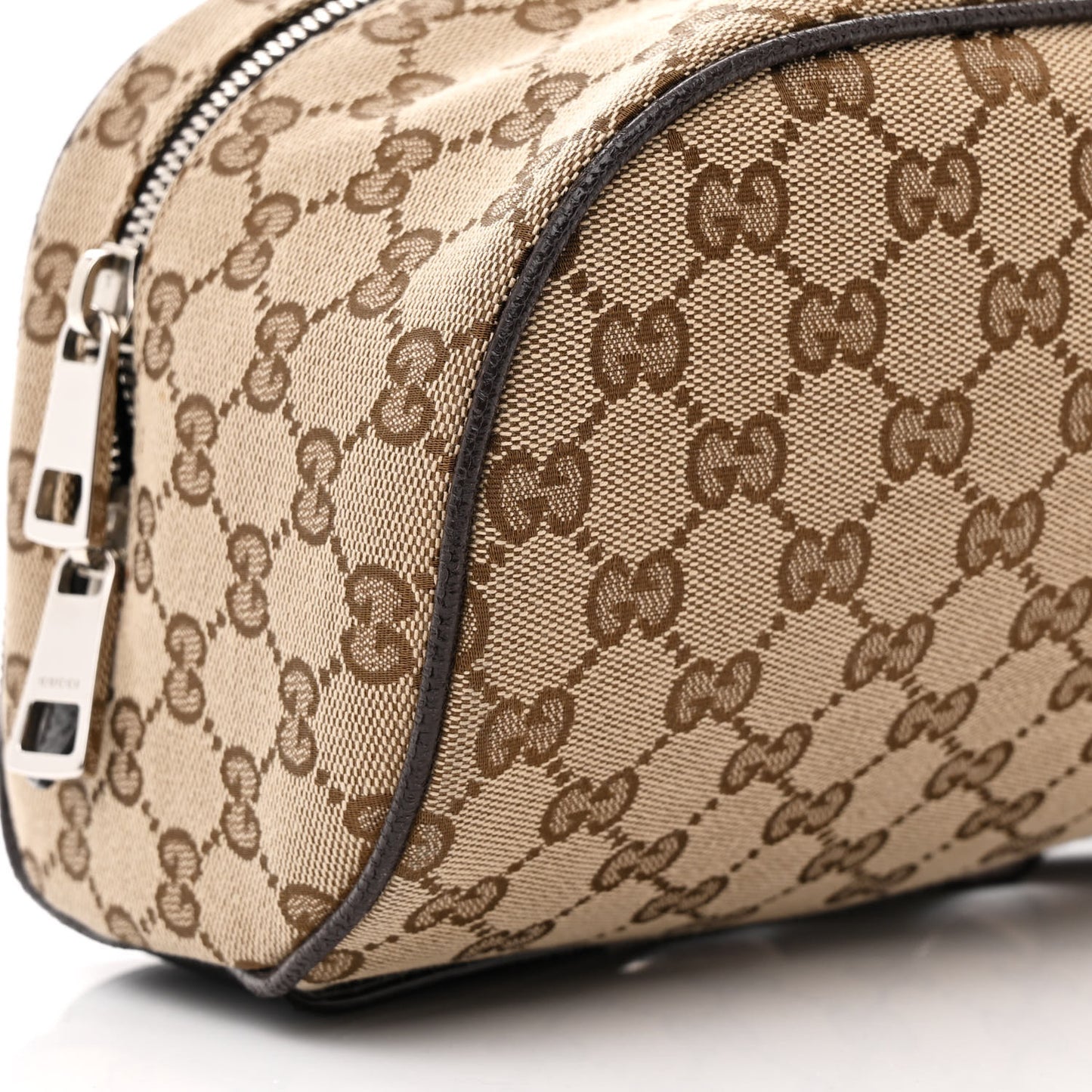 Monogram Dollar Calfskin Waist Pouch Beige Ebony Testa di Moro Marrone Scuro