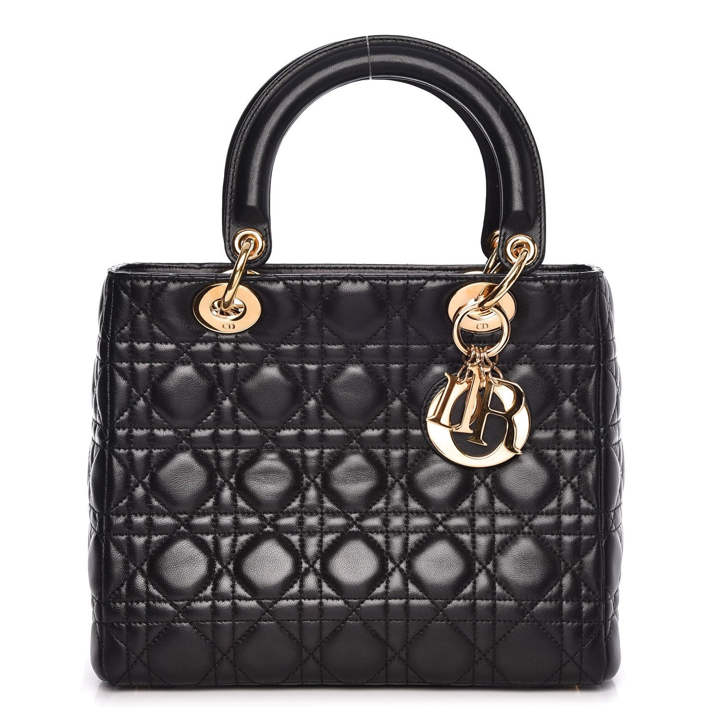 Lambskin Cannage Medium Lady Dior Black