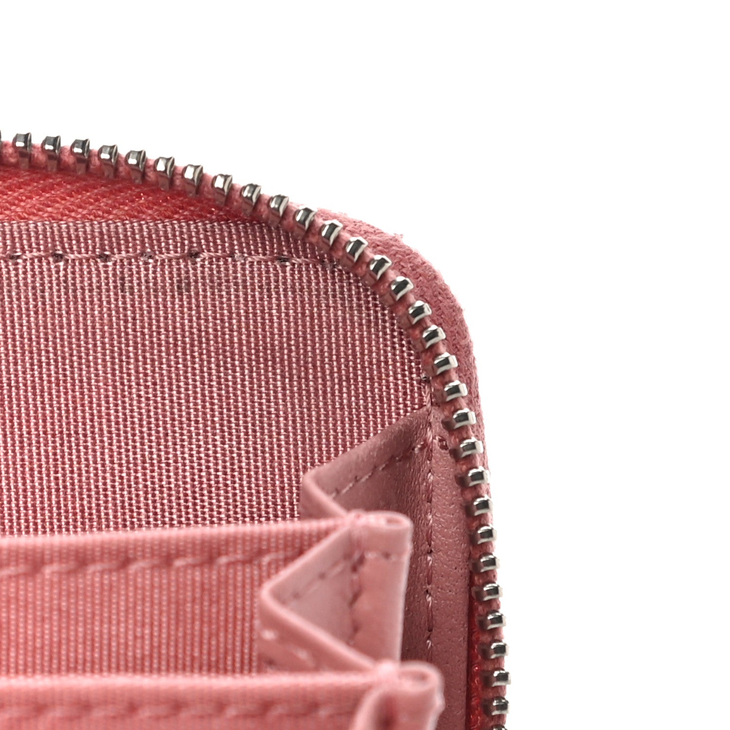 Chanel Ombre Patent Calfskin Quilted Small Zip Around Coin Purse Pink White 13 of 18