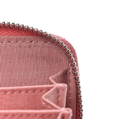 Chanel Ombre Patent Calfskin Quilted Small Zip Around Coin Purse Pink White 13 of 18
