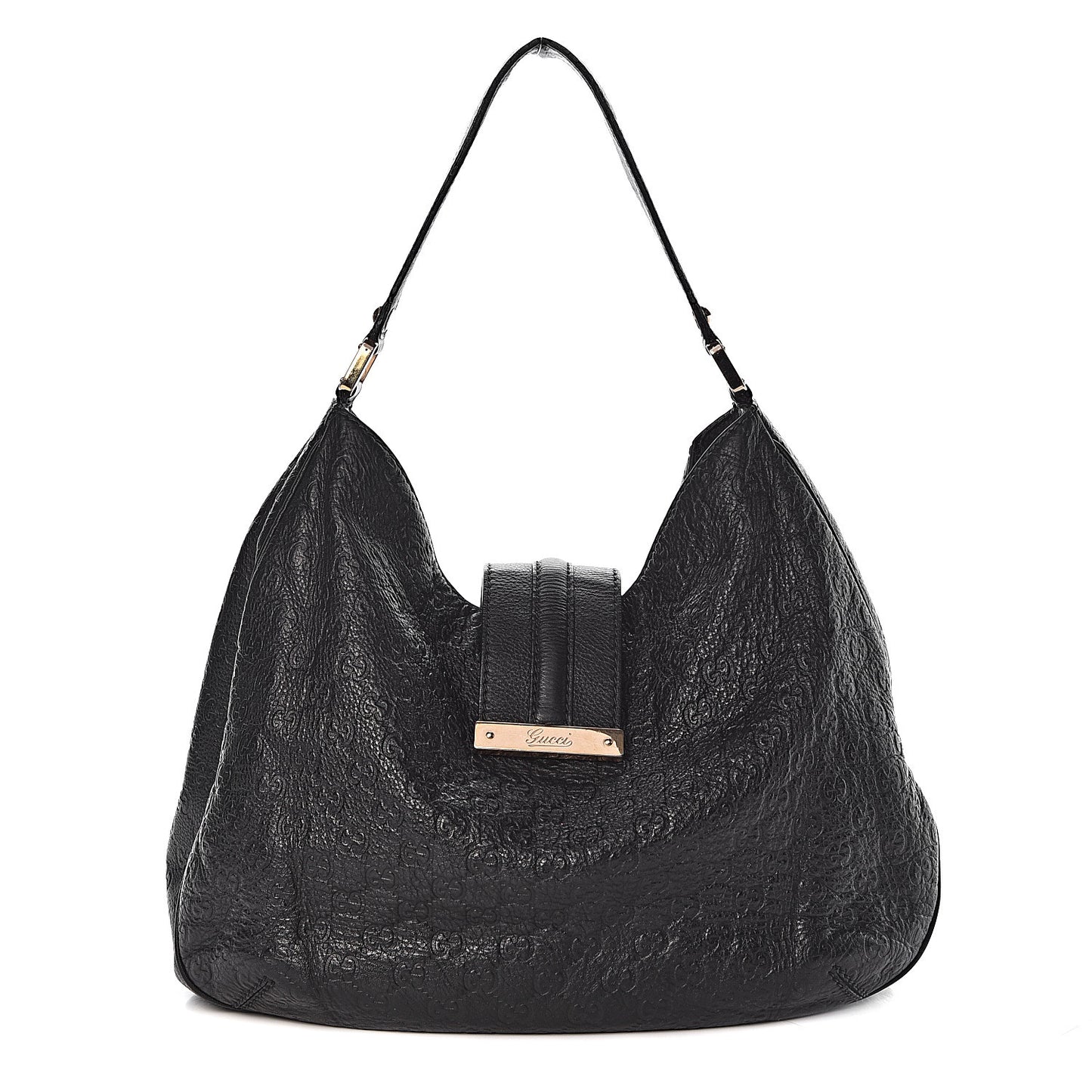 Guccissima Large New Ladies Web Hobo Black