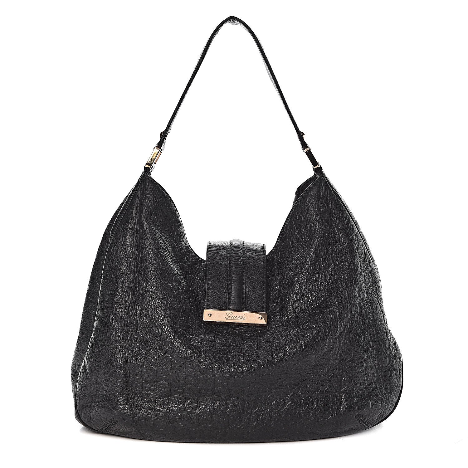 Gucci Guccissima Large New Ladies Web Hobo Black 1 of 14