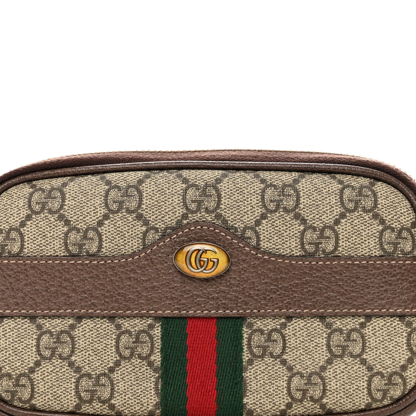 GG Supreme Monogram Ophidia Belted iPhone Case 85 34 Dark Brown