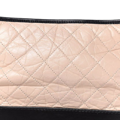 Chanel Aged Calfskin Quilted Medium Gabrielle Hobo Beige Black 11 of 12