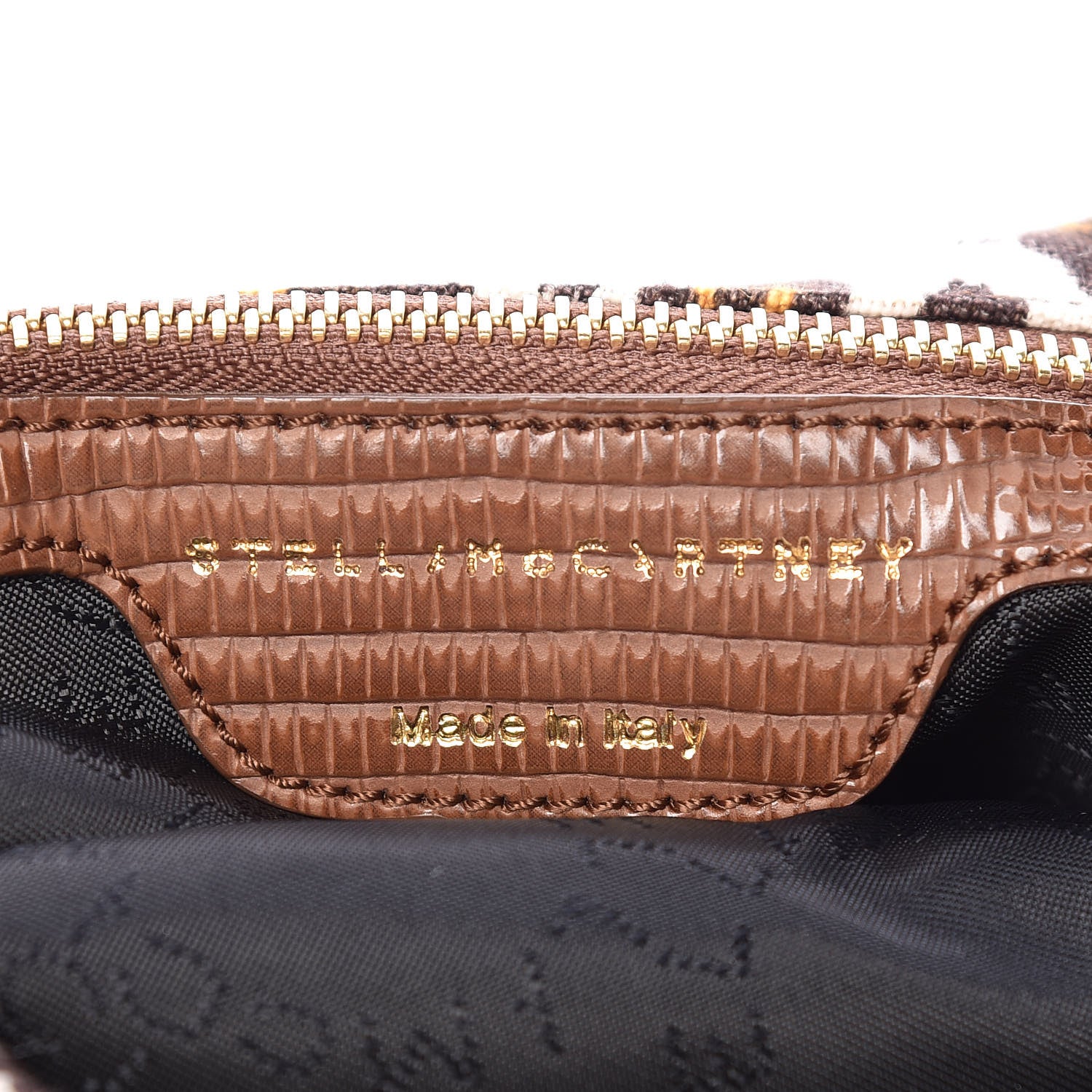 Stella McCartney Linen Leopard Falabella Fold Over Tote Fawn 6 of 13
