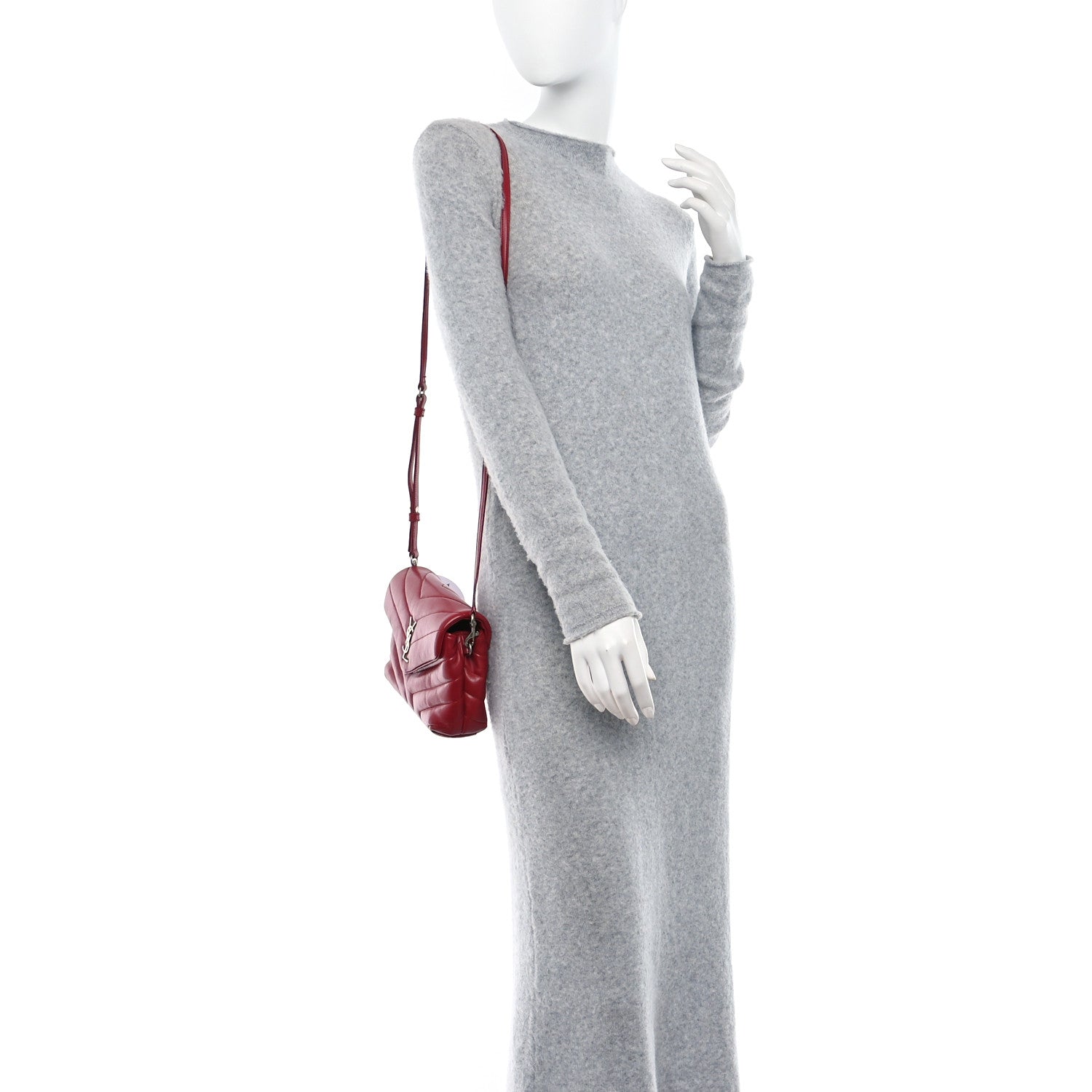 Saint Laurent Calfskin Y Quilted Monogram Toy Loulou Monogram Crossbody Bag New Lipstick 2 of 12