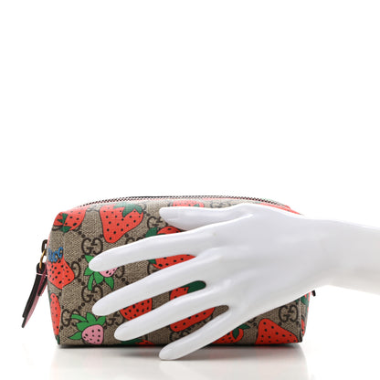 Gucci GG Supreme Monogram Strawberry Cosmetic Case 2 of 7