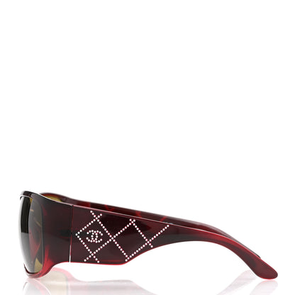Chanel Acetate Crystal CC Sunglasses 5080-B Red 3 of 9