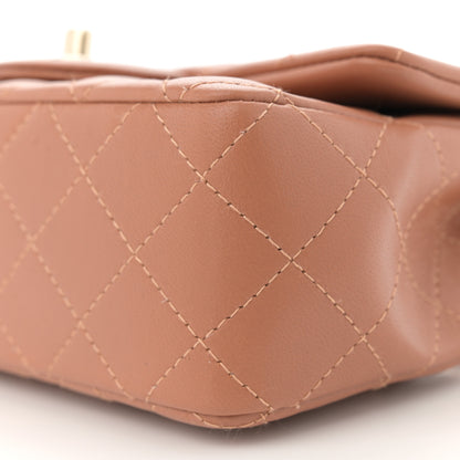 Chanel Lambskin Quilted Mini Rectangular Flap Brown 10 of 12