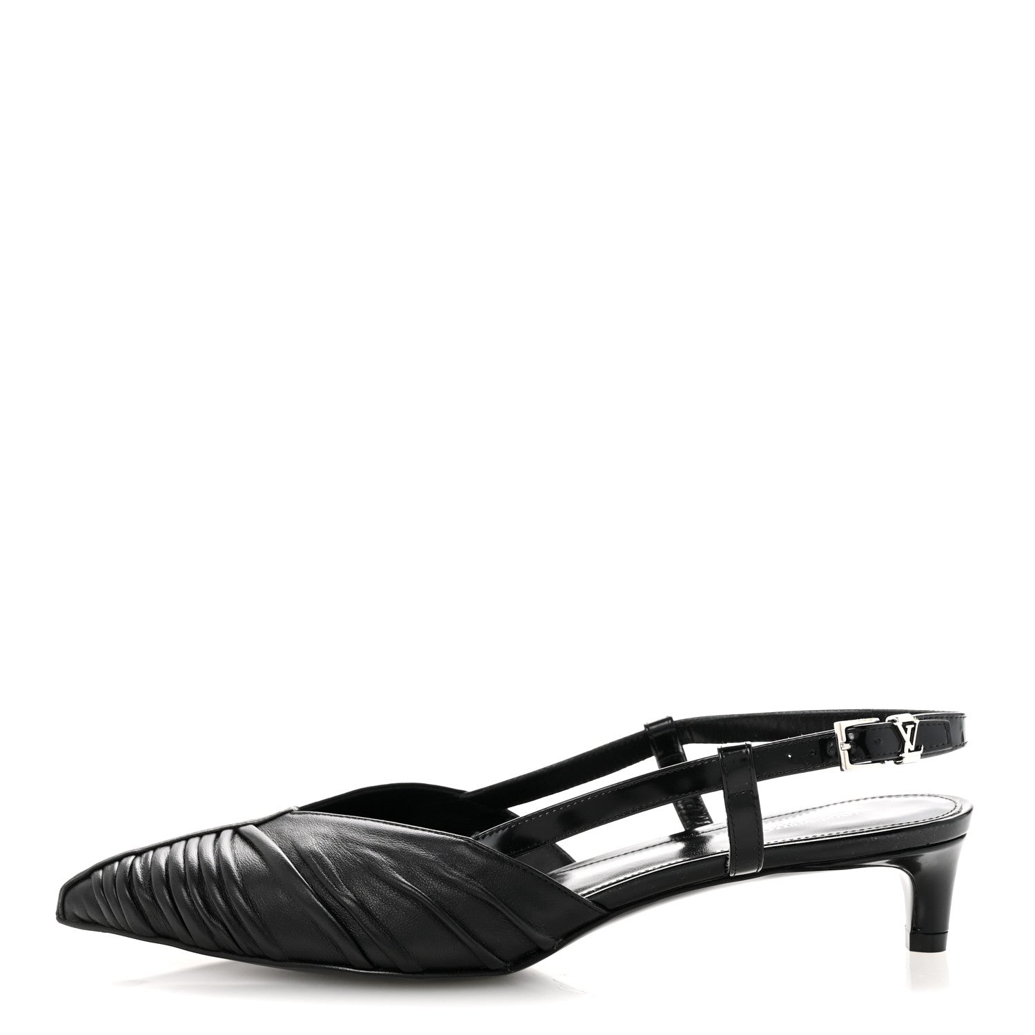 Louis Vuitton Calfskin Allure D'Orsay Slingback Pump 37.5 Black 1 of 9