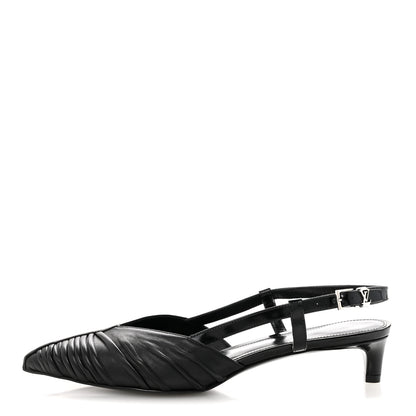 Louis Vuitton Calfskin Allure D'Orsay Slingback Pump 37.5 Black 1 of 9
