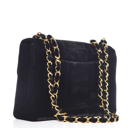 Chanel Velvet Vertical Quilted Jumbo Single Flap Black 3 of 11