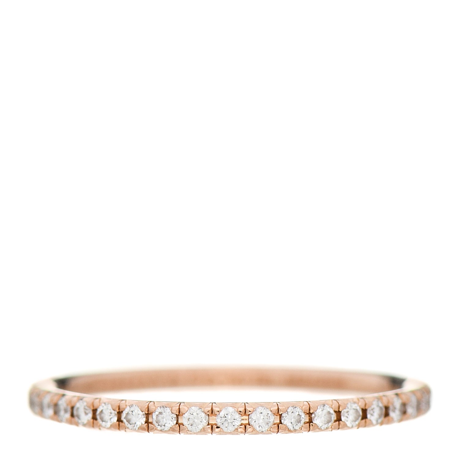 Tiffany 18K Rose Gold Diamond Metro Band Ring 48 4.5 1 of 5