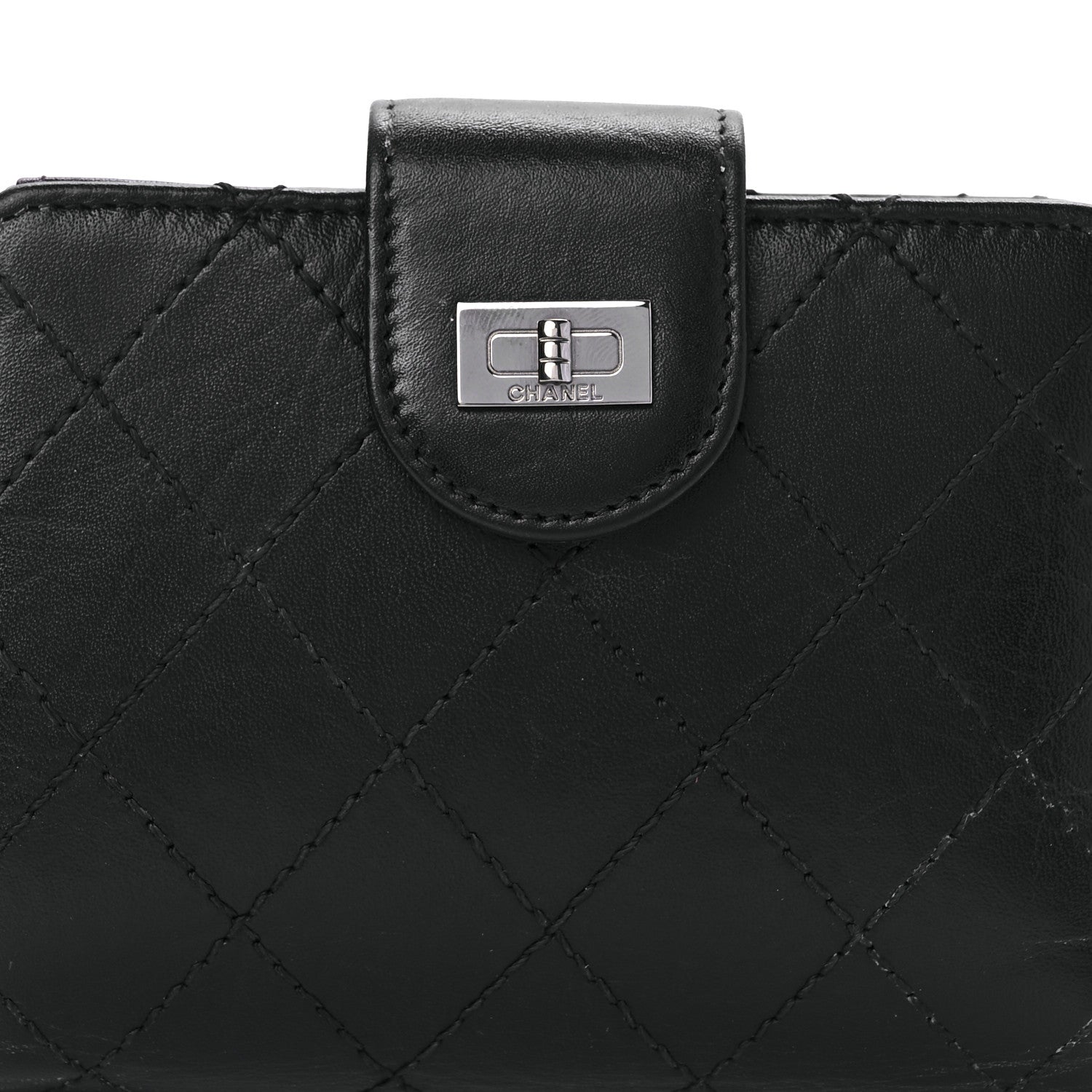 Chanel Aged Lambskin Quilted Reissue French Wallet Black 10 of 12