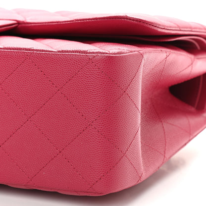 Chanel Caviar Quilted Jumbo Double Flap Dark Pink 9 of 9