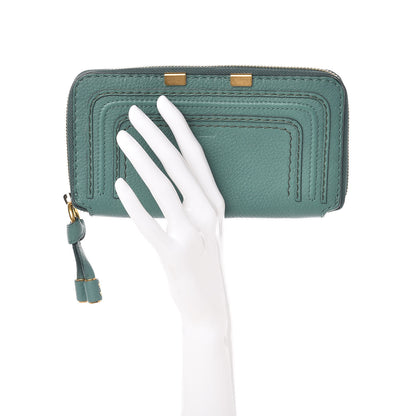 Chloe Grained Calfskin Marcie Long Zip Around Wallet Emerald 2 of 9