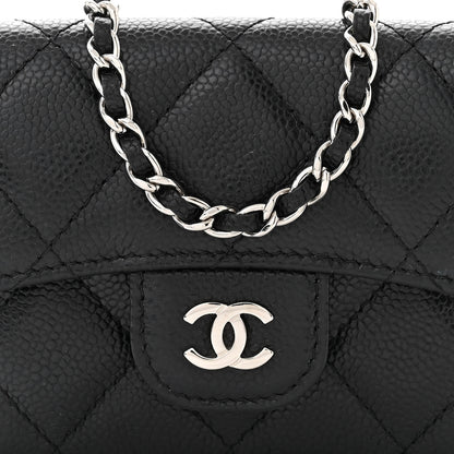 Chanel Caviar Quilted Flap Card Holder On Chain Black 9 of 13