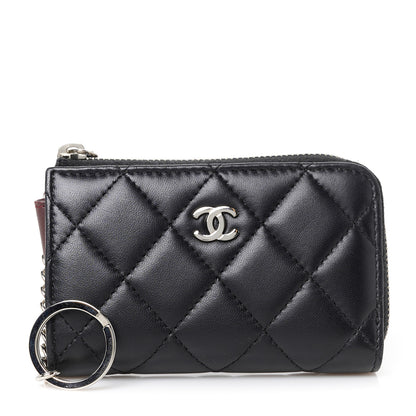 Chanel Lambskin Quilted Key Holder Case Black 1 of 9