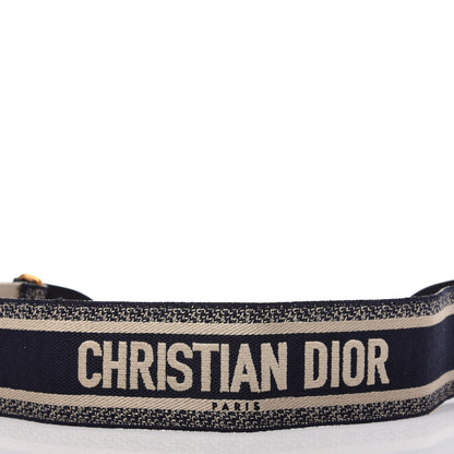 Christian Dior Canvas Embroidered Shoulder Strap Blue 3 of 5