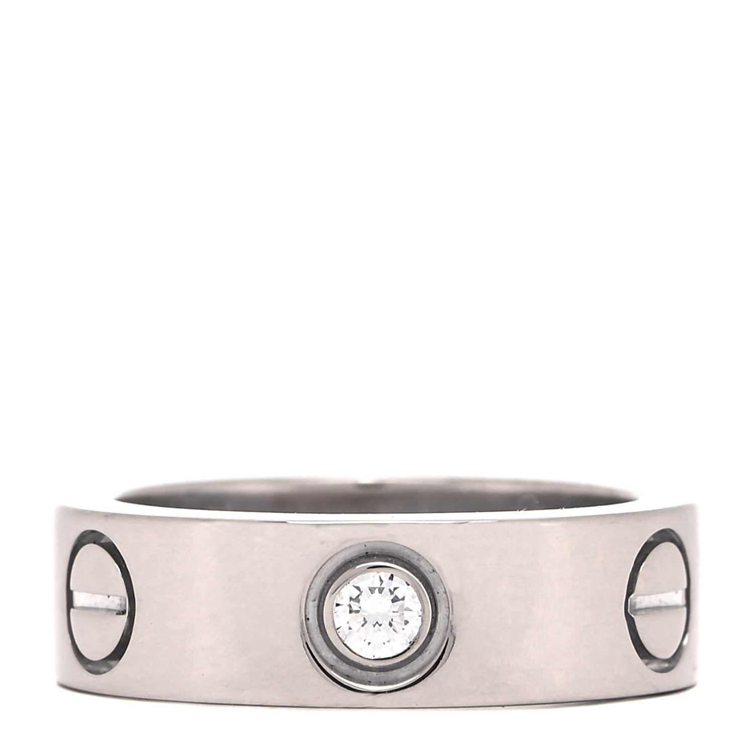 Cartier 18K White Gold 3 Diamond 5.5mm LOVE Ring 47 4 3 of 6