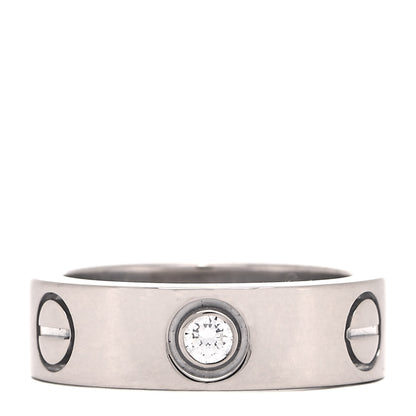 Cartier 18K White Gold 3 Diamond 5.5mm LOVE Ring 47 4 3 of 6