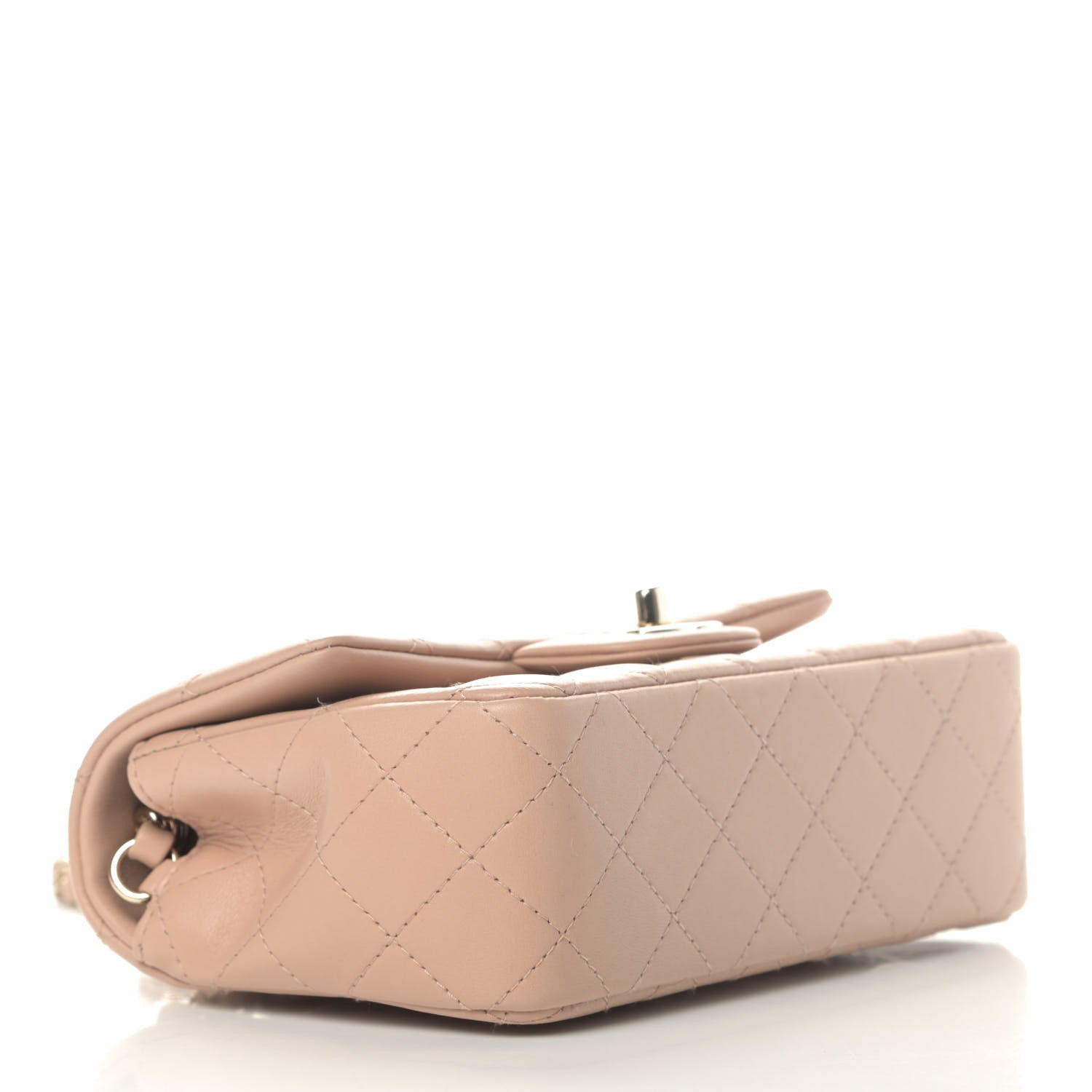 Chanel Lambskin Quilted Mini Rectangular Flap Beige 3 of 4