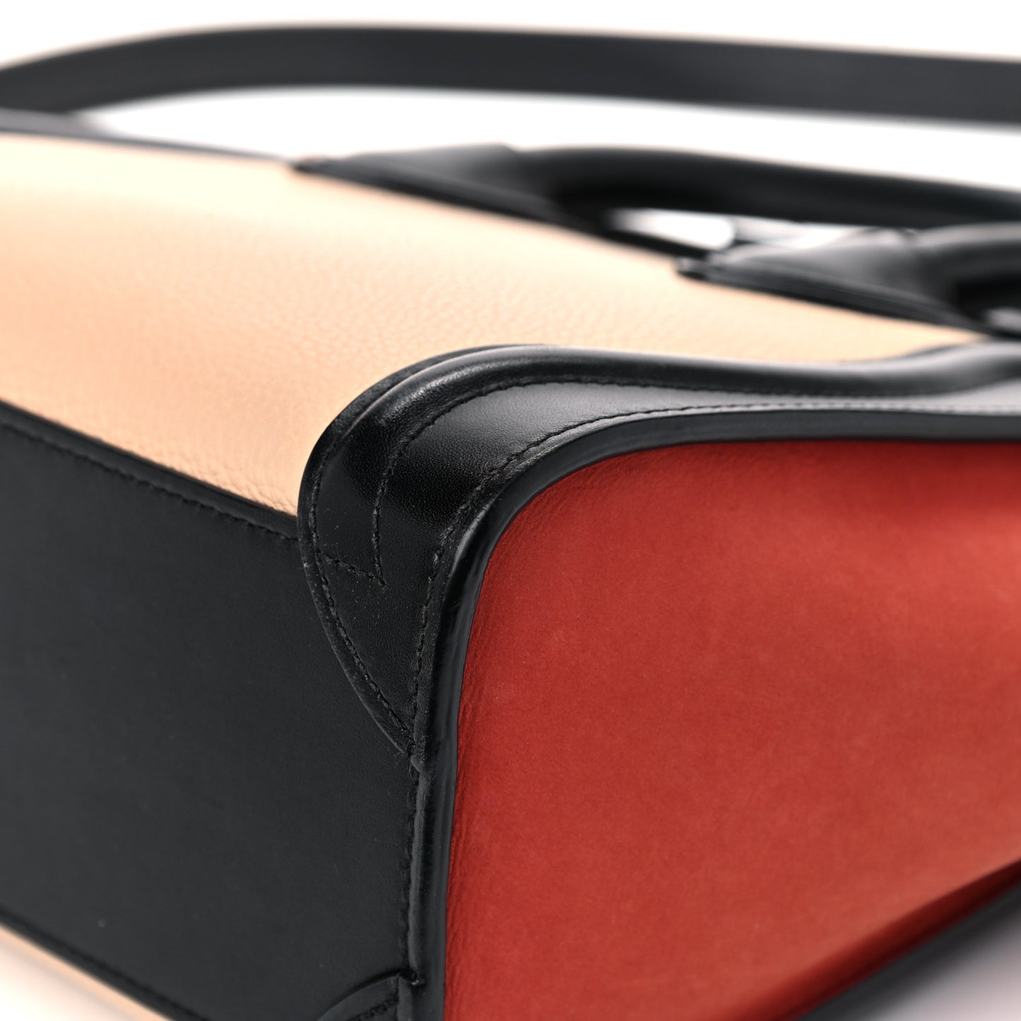 Drummed Calfskin Nubuck Nano Tri-Color Luggage Ruby