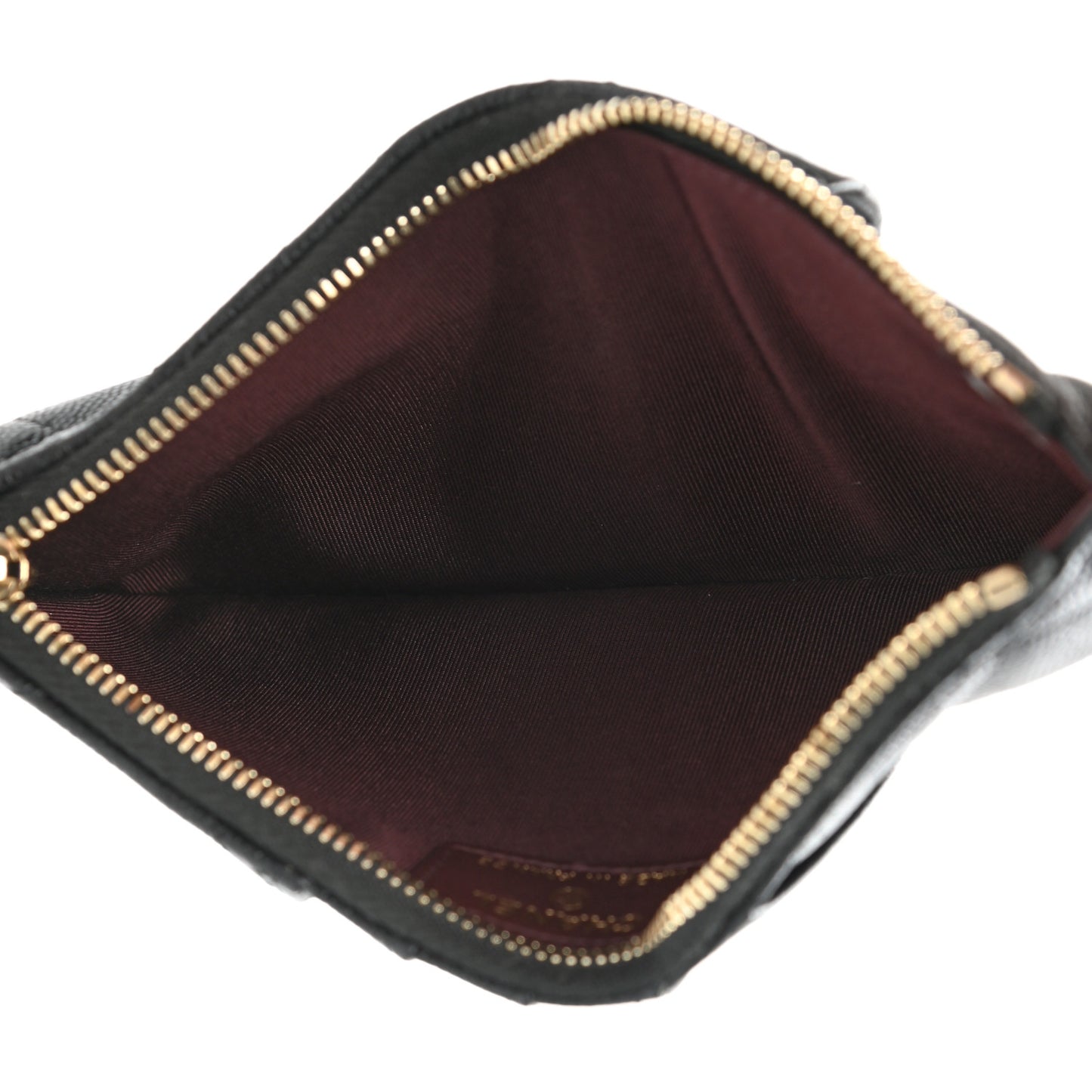 Caviar Quilted Classic Flat Wallet Pouch Black