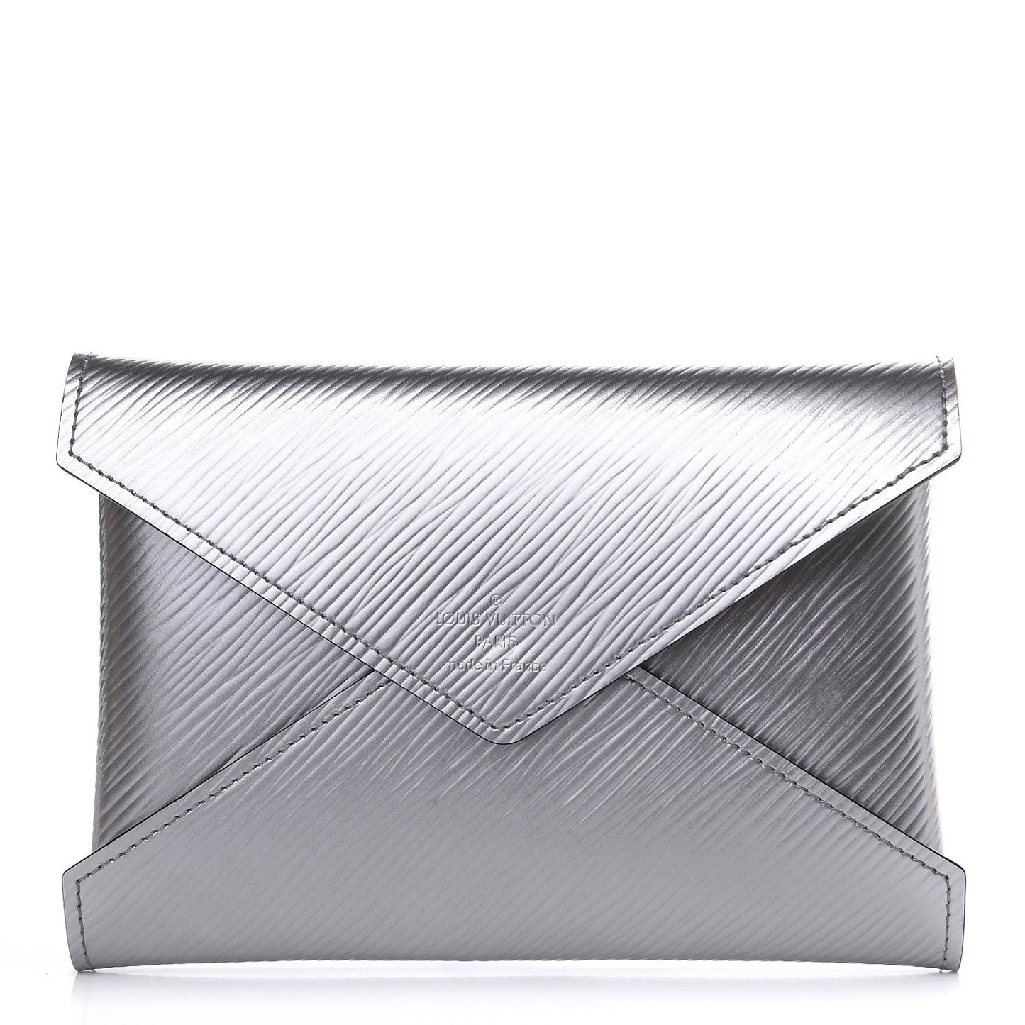 Metallic Epi Medium Kirigami Pochette Insert Silver
