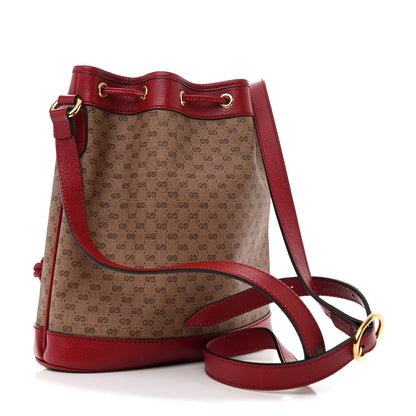 Gucci X DORAEMON Vintage GG Supreme Monogram Small Bucket Bag Beige Cherry Red 3 of 13