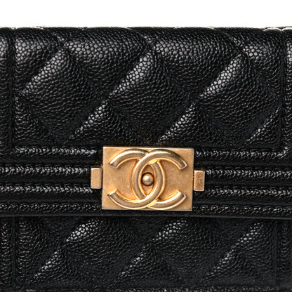 Chanel Caviar Quilted Small Boy Flap Wallet Black 10 of 11