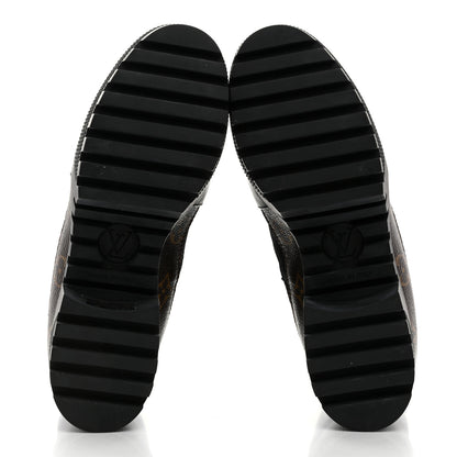 Louis Vuitton Suede Calfskin Monogram Laureate Platform Desert Boots 37 Black 4 of 8