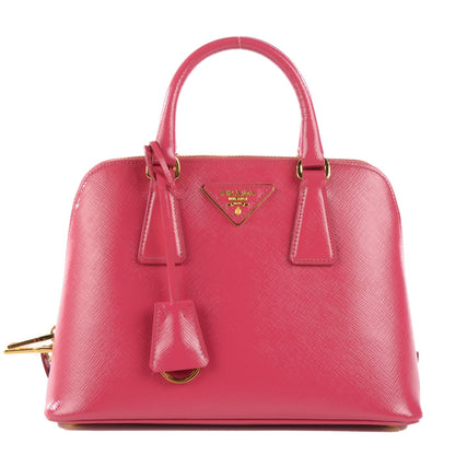 Prada Saffiano Vernice Mini Promenade Tote Peonia 1 of 9