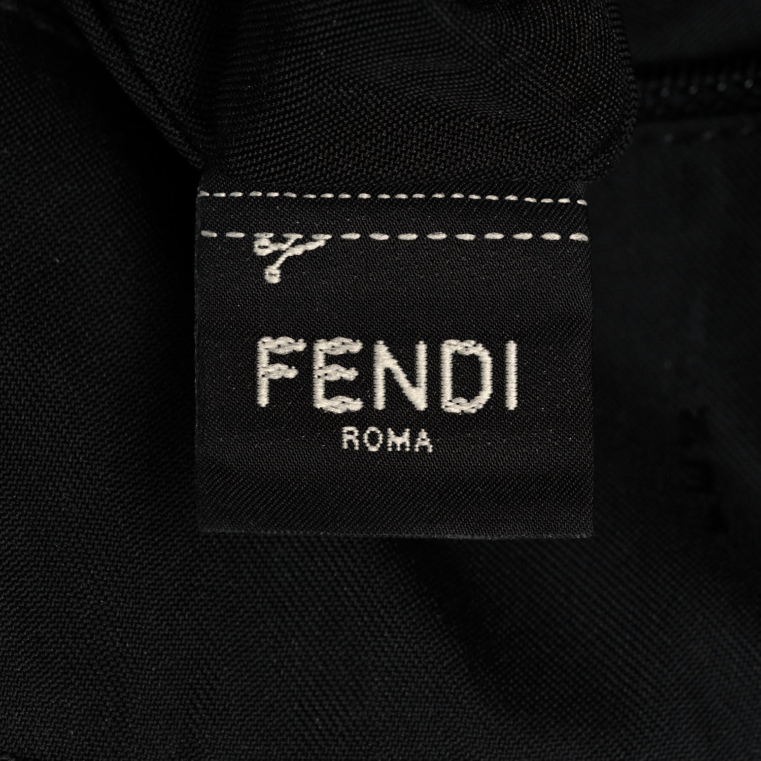 Fendi Nylon Vitello Liberty Metal Monster Eyes Sling Bag Black