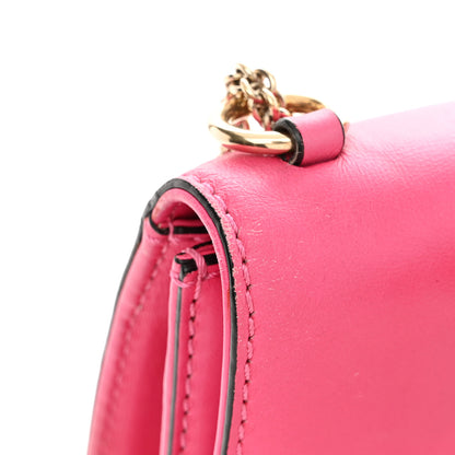 Valentino Garavani Vitello Medium Glam Lock Rockstud Flap Fuxia Fluo 10 of 10