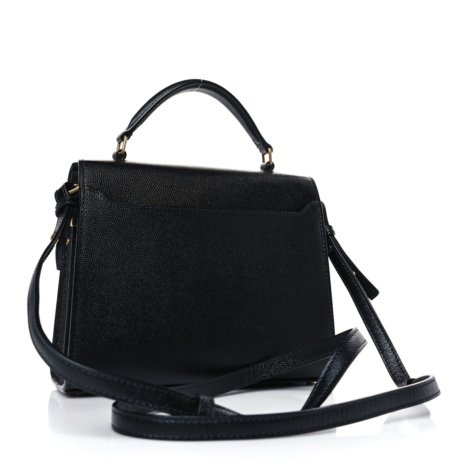 Saint Laurent Grain de Poudre Mini Classic Monogram Cassandra Top Handle Black 3 of 8