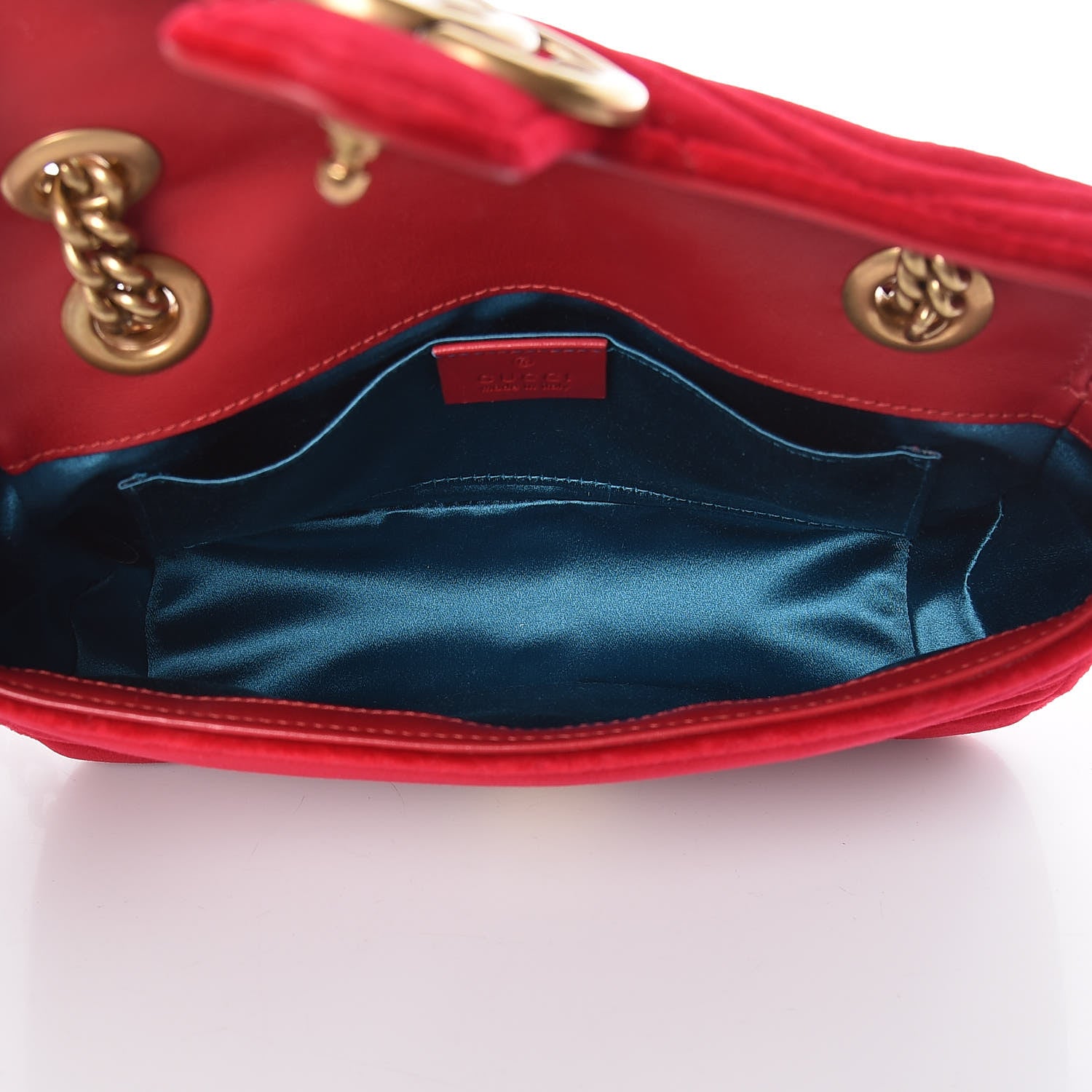 Gucci Velvet Matelasse Mini GG Marmont Shoulder Bag Hibiscus Red 5 of 13