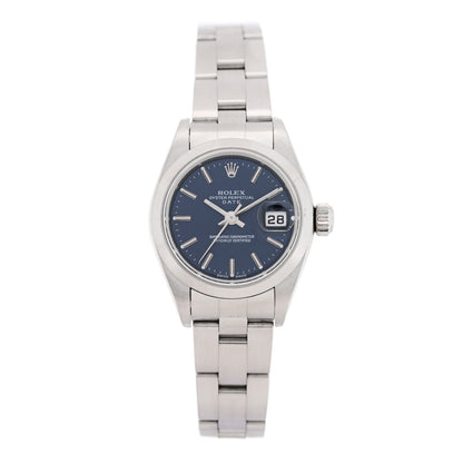 Rolex Stainless Steel 26mm Oyster Perpetual Date Watch Blue 79160 1 of 5