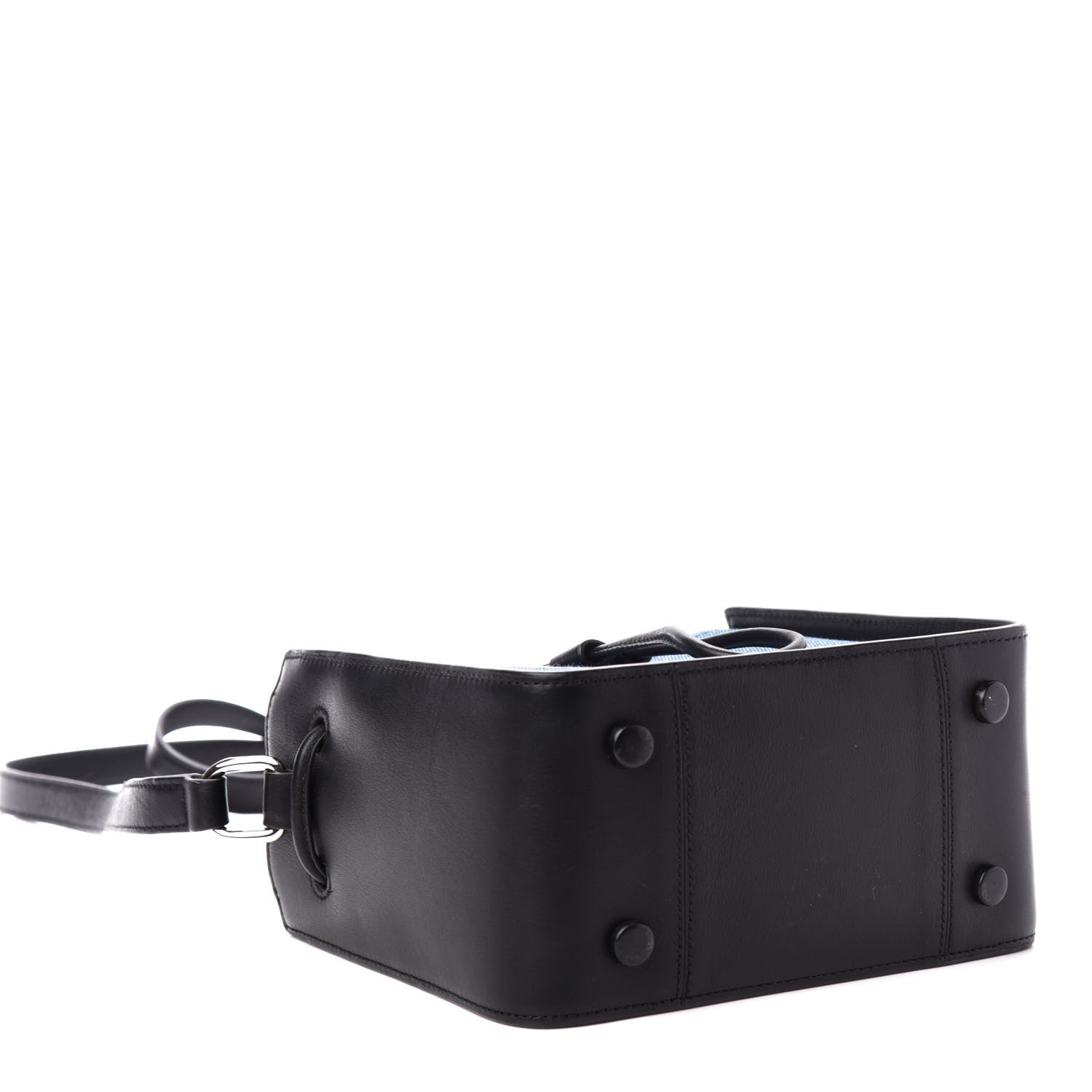 3.1 Phillip Lim 3.1 Denim Smooth Calfskin Mini Soleil Bucket Bag Blue Black 4 of 10