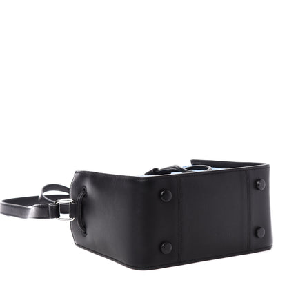 3.1 Phillip Lim 3.1 Denim Smooth Calfskin Mini Soleil Bucket Bag Blue Black 4 of 10