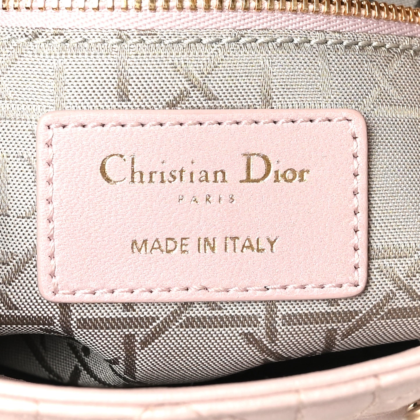 Lambskin Cannage Mini Lady Dior Rose Clair