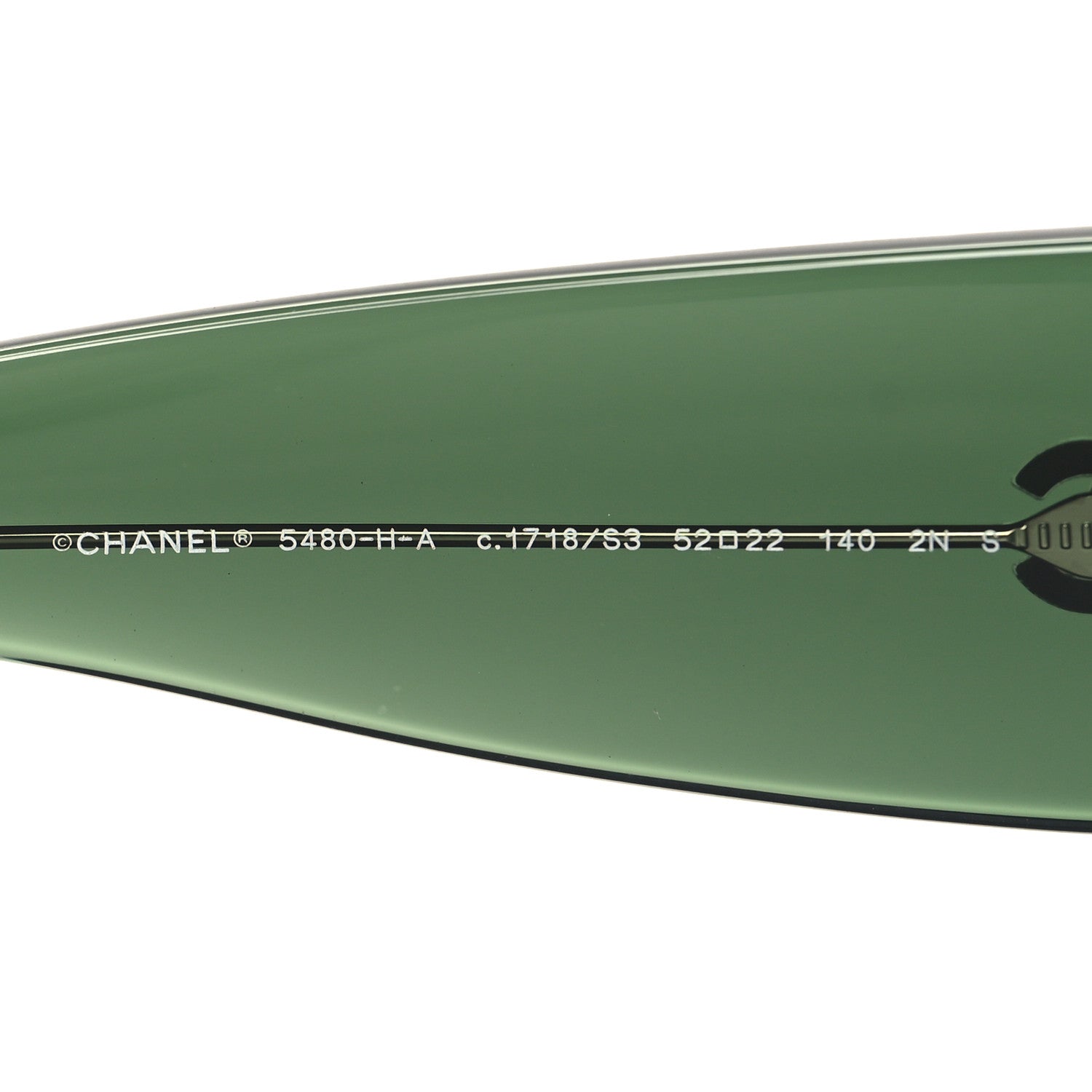Chanel Acetate Pearl Rectangle Sunglasses 5480-H Dark Green 5 of 7